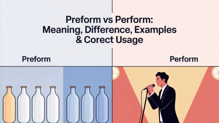 Preform vs Perform: Meaning, Difference, Examples & Correct Usage