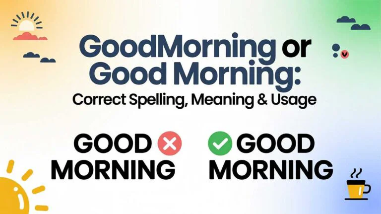 Goodmorning or Good Morning: Correct Spelling, Meaning & Usage