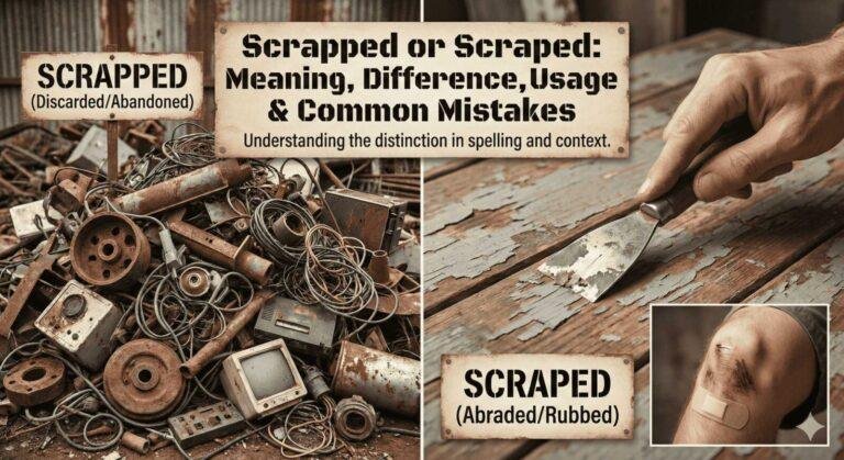 Scrapped or Scraped: Meaning, Difference, Usage & Common Mistakes