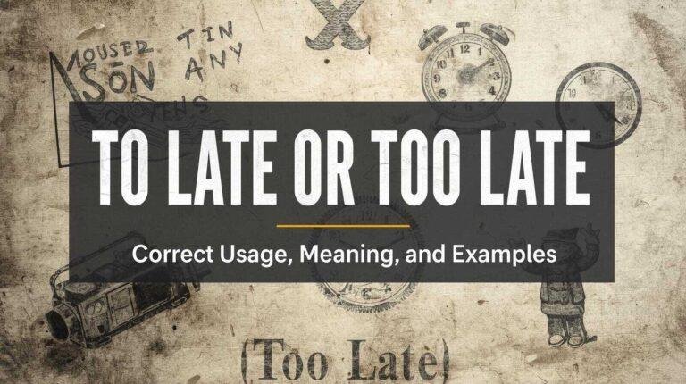 To Late or Too Late