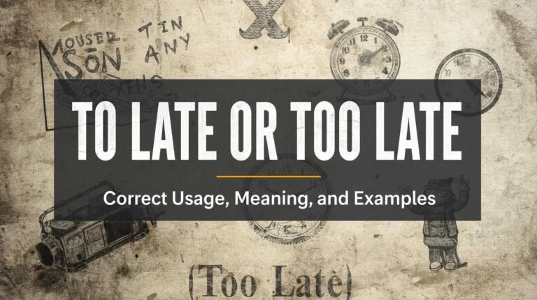 To Late or Too Late