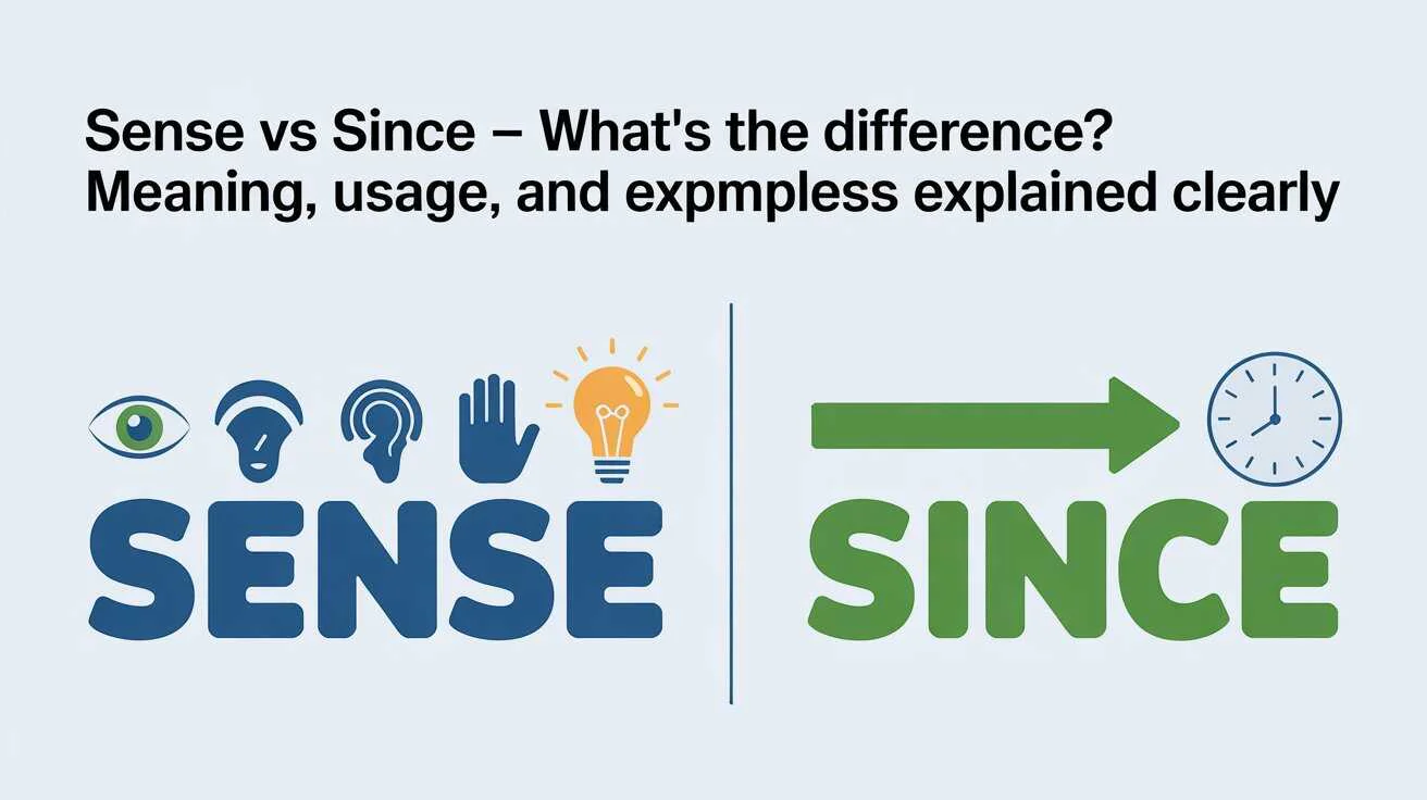 Sense vs Since – What’s the Difference? Meaning, Usage, and Examples Explained Clearly
