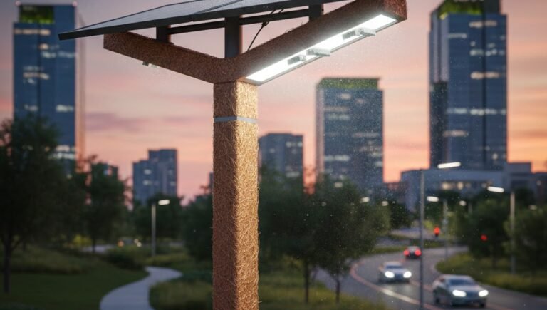 self cleaning streetlight oil palm waste