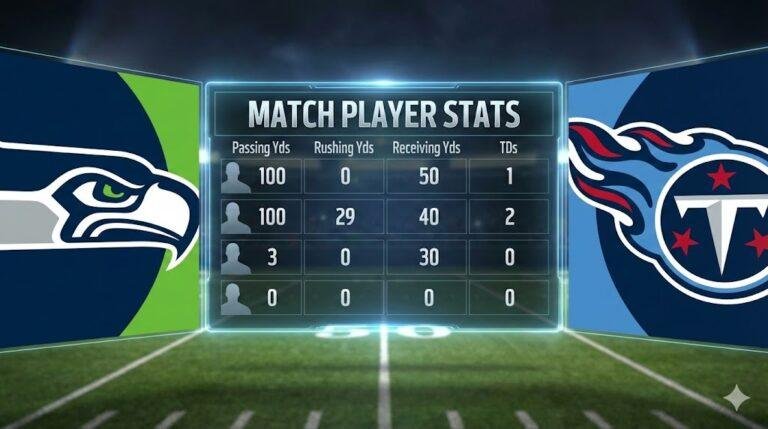 Seahawks vs Tennessee Titans Match Player Stats