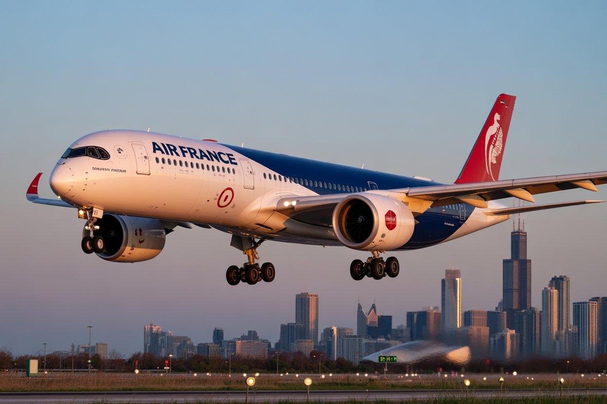 Air France A350 Chicago Flight Return