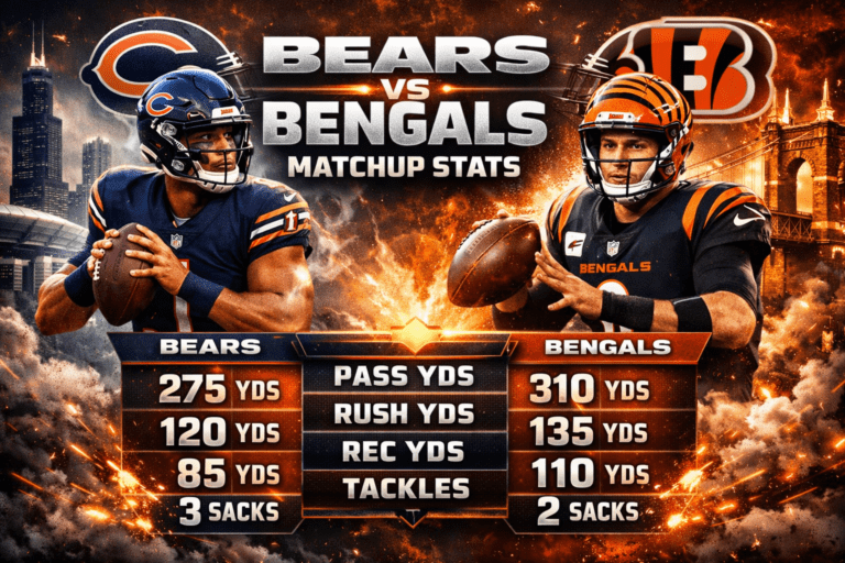 Chicago Bears vs Bengals Match Player Stats