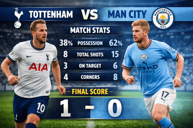 Tottenham vs Man City Stats