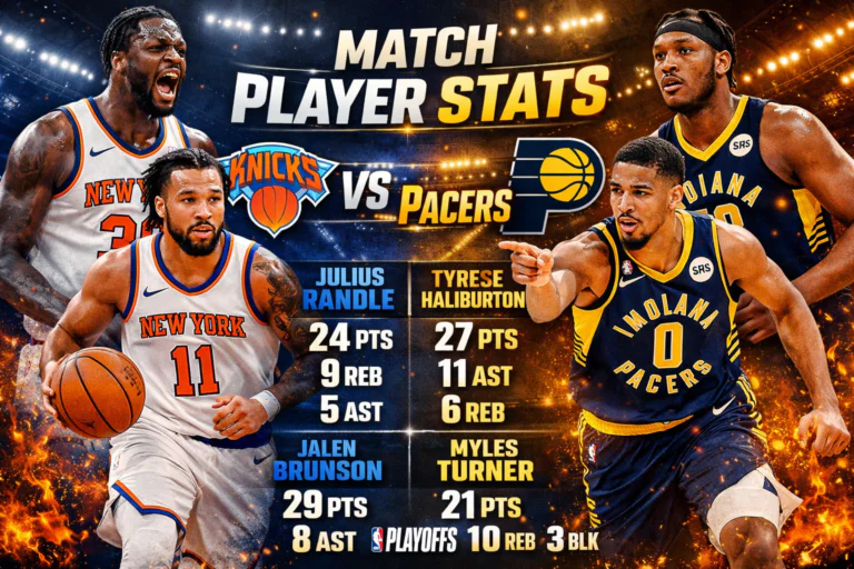 Knicks vs Pacers Match Player Stats