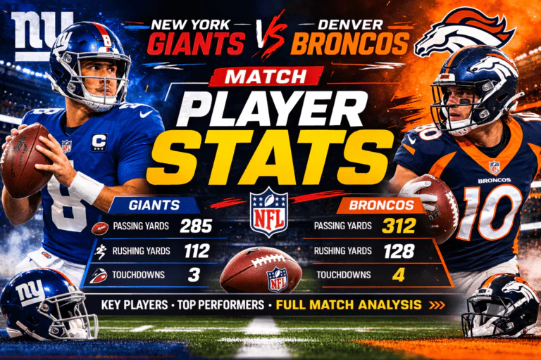 New York Giants vs Denver Broncos Match Player Stats