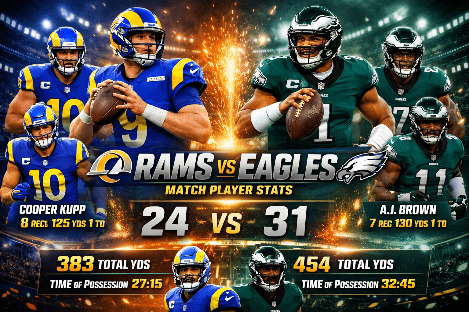 Los Angeles Rams vs Philadelphia Eagles Match Player Stats