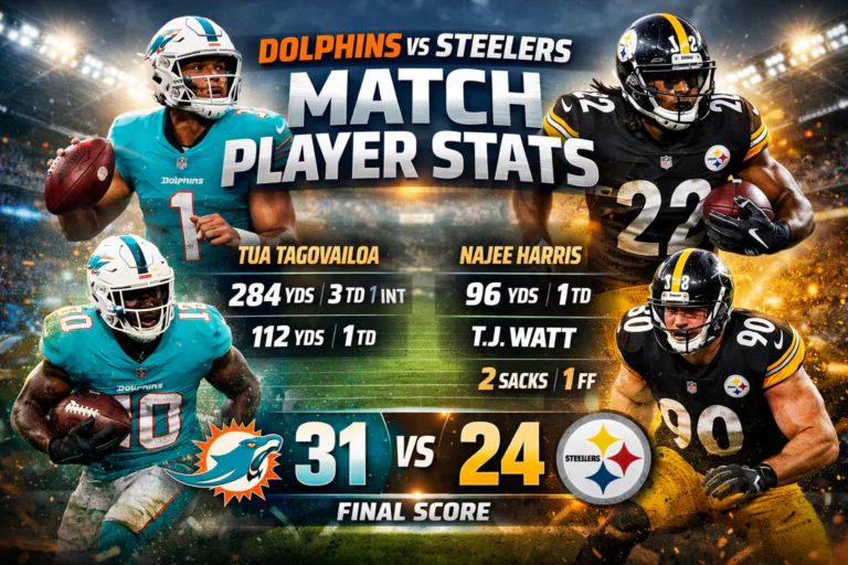 Miami Dolphins vs Pittsburgh Steelers Match Player Stats