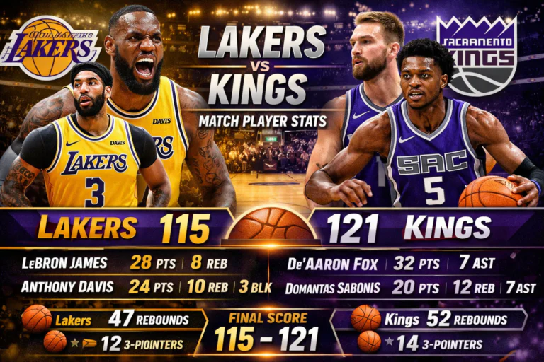 Lakers vs Sacramento Kings Match Player Stats